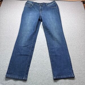 Bandolino Mandie Straight Leg Jeans Womens 12 Medium Wash Blue Stretch Denim